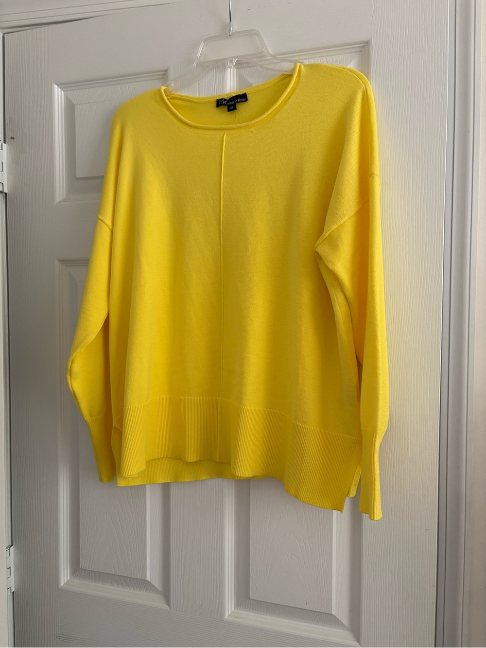 Metric Knits Bright Yellow Crewneck Knit Top